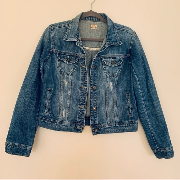 𝅺MUDD Distressed Jean Jacket - Picture 1 of 10